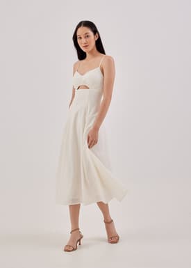 Marielle Padded Textured Cut Out Dress