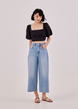 Ellowyn Puff Sleeve Crop Top