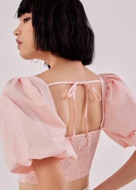 Ellowyn Puff Sleeve Crop Top