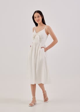 Aldea Padded Textured Knot Front Dress