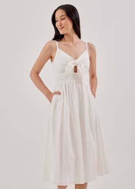 Aldea Padded Textured Knot Front Dress