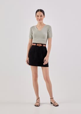 Lori Knit Crop Sleeve Top