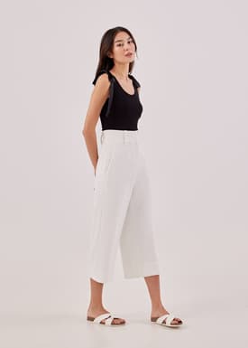 Jeanne Grosgrain Tie Shoulder Tank Top