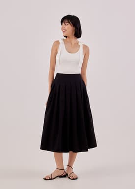 Jeanne Grosgrain Tie Shoulder Tank Top