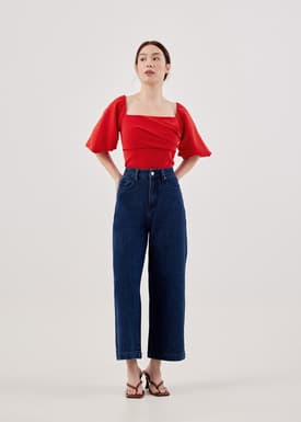 Kenda Fitted Side Pleated Top