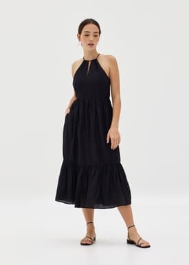 Maya Padded Textured Cross Back Dress