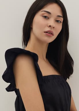 Moya Textured Ruffle Sleeve Top