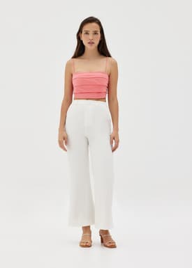 Coreela Padded Pleated Crop Top