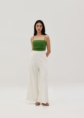 Coreela Padded Pleated Crop Top