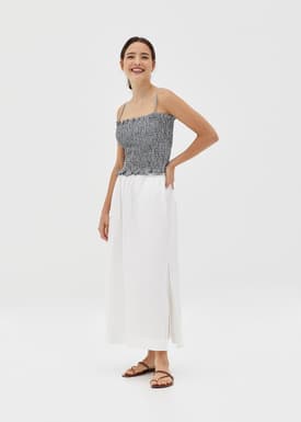 Deena Textured Smocked Frill Top