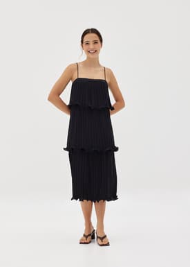 Taela Pleated Tiered Dress