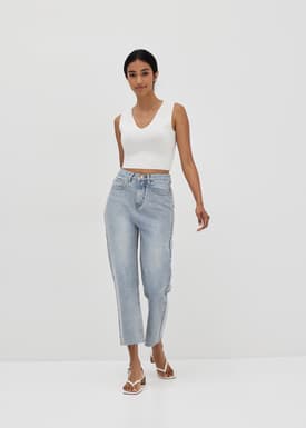 Reyleen Knit Waist Tie Crop Top