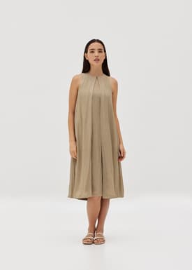 Joylynn Textured Trapeze Pleat Dress