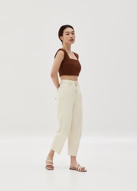 Zielle Padded Square Neck Crop Tank