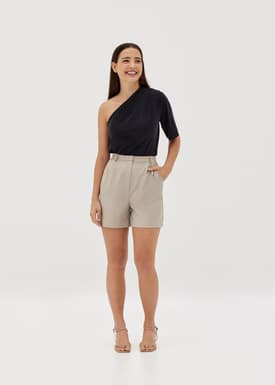 Evette Cupro Asymmetrical Top