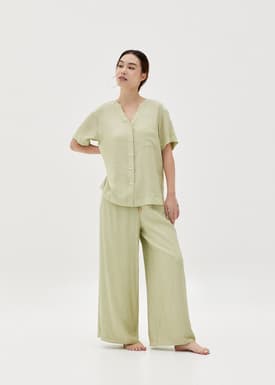 Izabela Textured Notch Neck Lounge Shirt