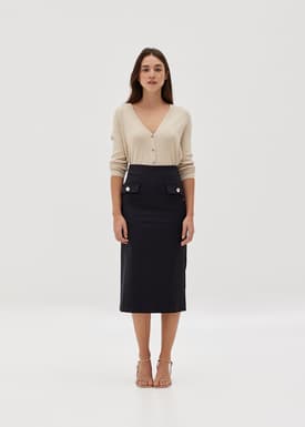 Carina Back Slit Pencil Skirt