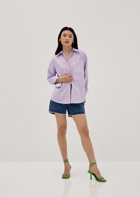 Striped Oversized Collared Shirt