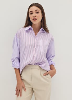 Striped Oversized Collared Shirt