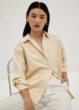 Striped Oversized Collared Shirt