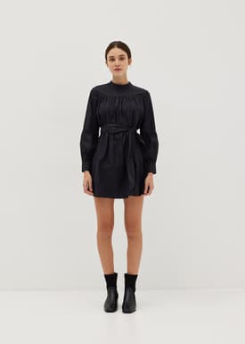 Tanisha Blouson Sleeve Ruched Babydoll Dress