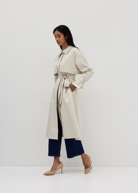 Cotton A-line Trench Coat