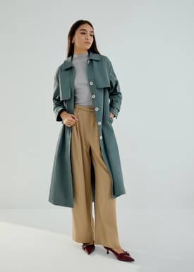 Cotton A-line Trench Coat