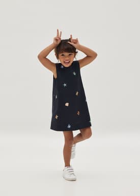 Sherry Cotton Shift Dress in Tidal Daydream