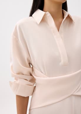 Simone Twist Front Satin Dress