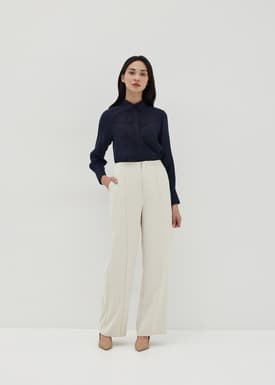 Charlee Contrast Bib Front Blouse