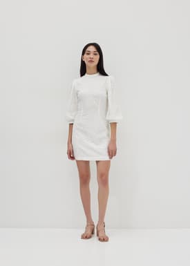 Aurelia Broderie Balloon Sleeve Dress
