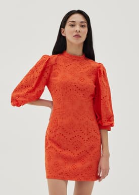Aurelia Broderie Balloon Sleeve Dress