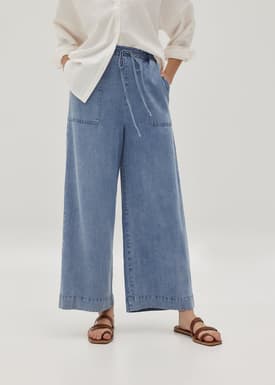 Jacinth Elastic Chambray Drawstring Culottes