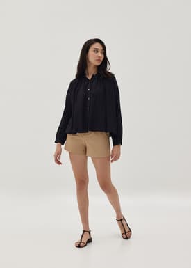Carolie Ruched Poet Blouse