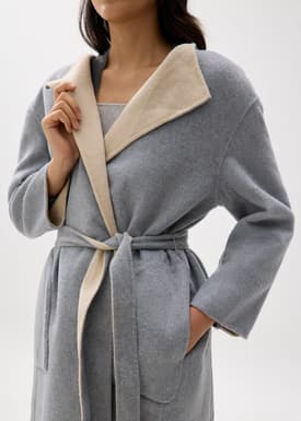 Reversible Wool Blend Coat