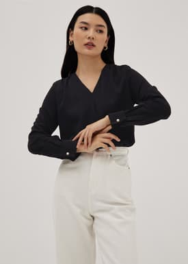 Joan Cross Front Crepe Blouse