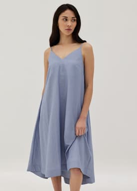 Larisa Box Pleat Trapeze Dress
