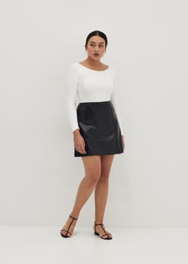 Carmella Pleather A-line Skort