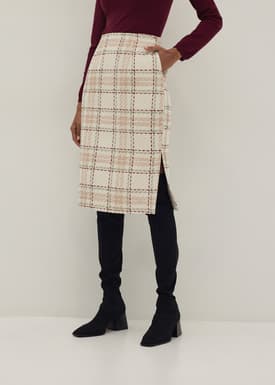 Celine Oversized Tartan Pencil Skirt