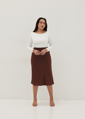 Milana Bias Cut Midi Skirt