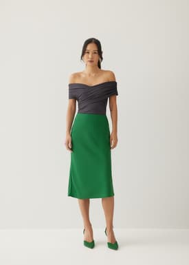 Milana Bias Cut Midi Skirt