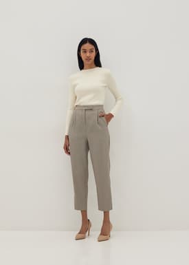 Kiera Mini Houndstooth Peg Leg Pants