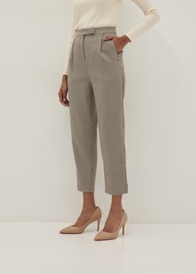 Kiera Mini Houndstooth Peg Leg Pants