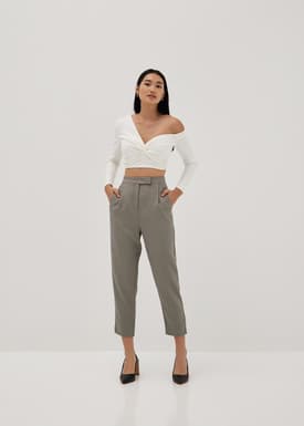 Kiera Mini Houndstooth Peg Leg Pants