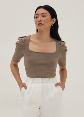 Maeva Puff Sleeve Knit Top