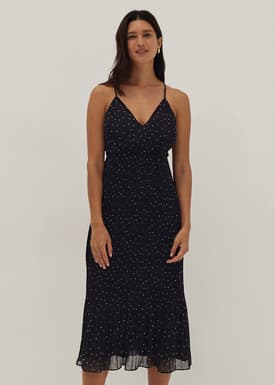 Noemi Padded Polka Dot Dress