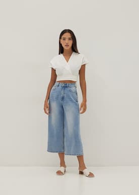 Gloria Broderie Front Wrap Top