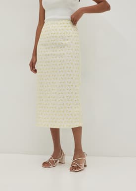 Gloria Broderie Column Skirt