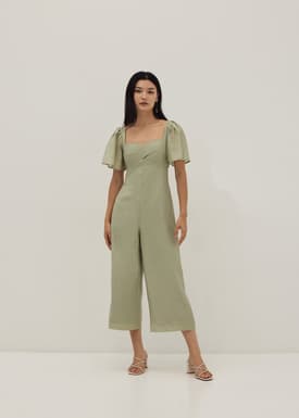 Camryn Wide Leg Flutter Sleeve Jumpsuit