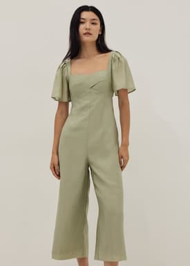 Camryn Wide Leg Flutter Sleeve Jumpsuit